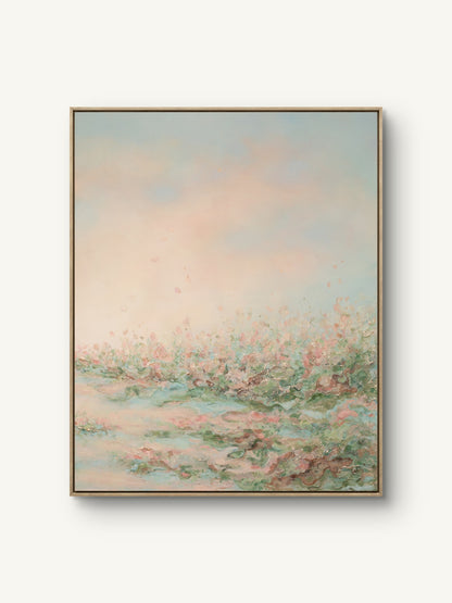 Presence II canvas print in an oak floating frame