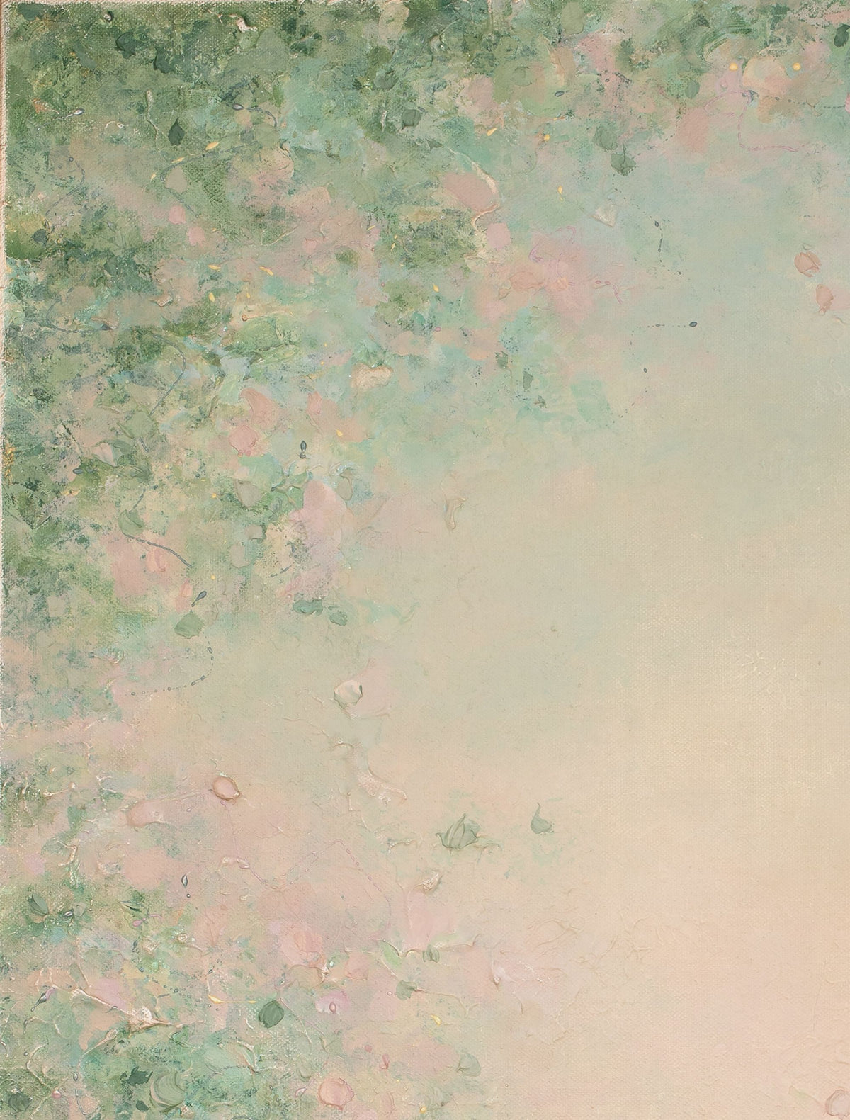 Close-up of the brushwork and canvas texture in Daydream II, detail 1 of 3