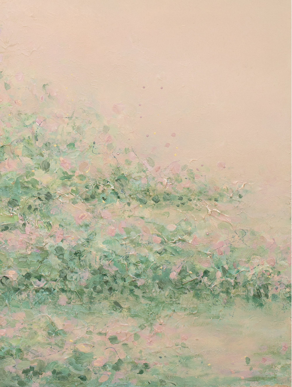 Close-up of the brushwork and canvas texture in Daydream II, detail 2 of 3