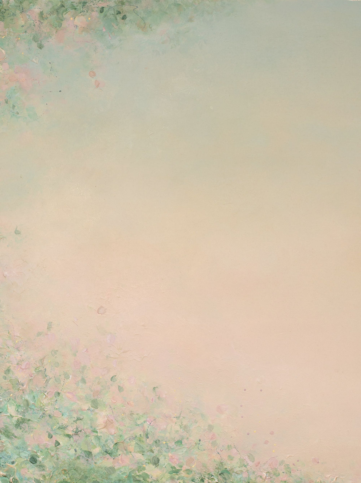 Close-up of the brushwork and canvas texture in Daydream II, detail 3 of 3