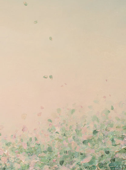 Close-up of the brushwork and canvas texture in Daydream I, detail 2 of 3