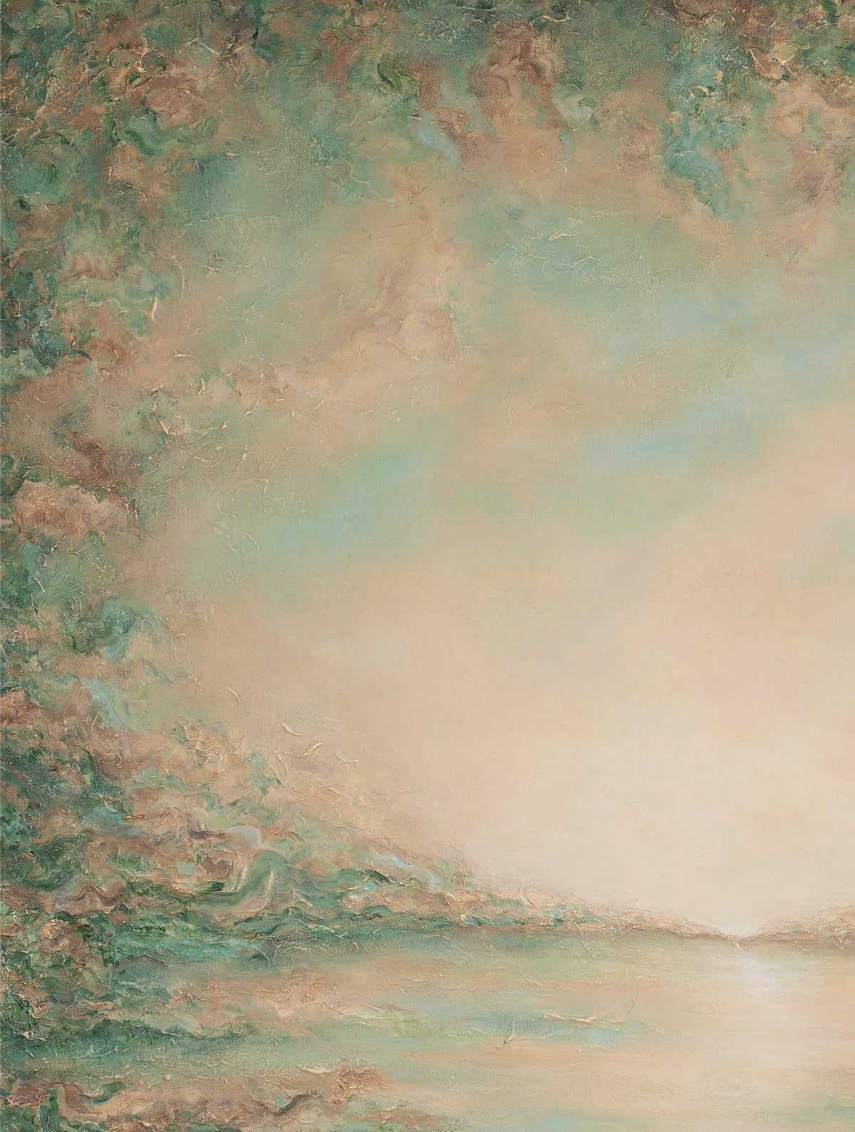 Close-up of the brushwork and canvas texture in Luminance, detail 1 of 6