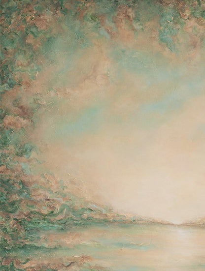 Close-up of the brushwork and canvas texture in Luminance, detail 1 of 6