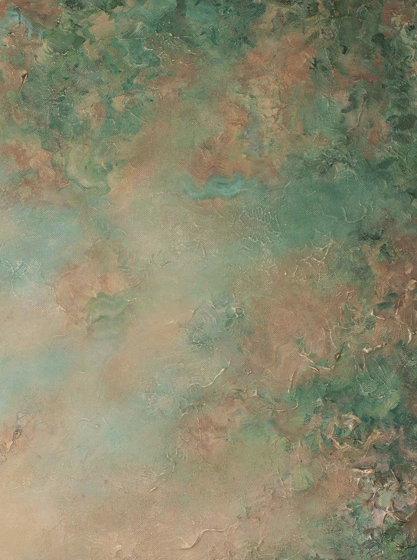 Close-up of the brushwork and canvas texture in Luminance, detail 2 of 6