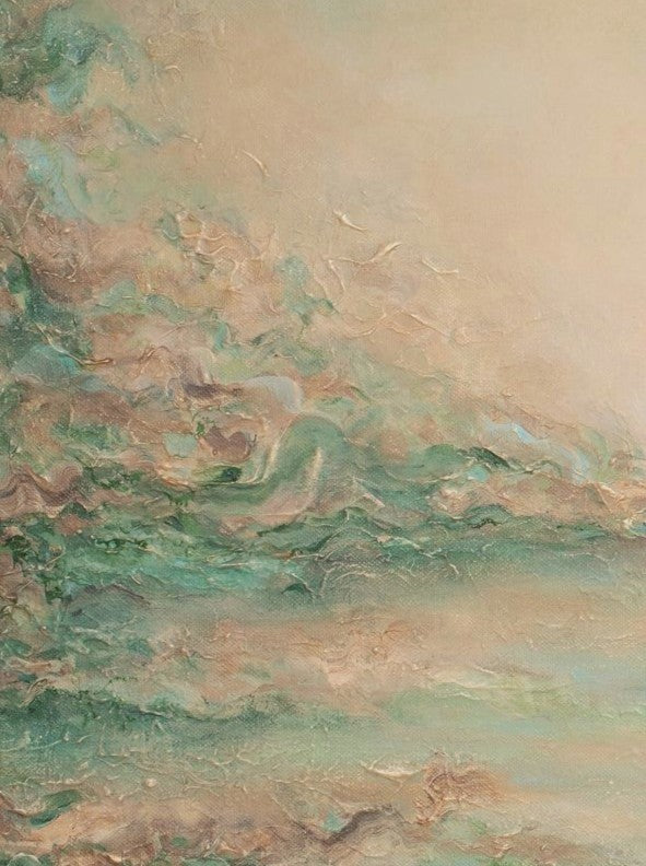 Close-up of the brushwork and canvas texture in Luminance, detail 4 of 6