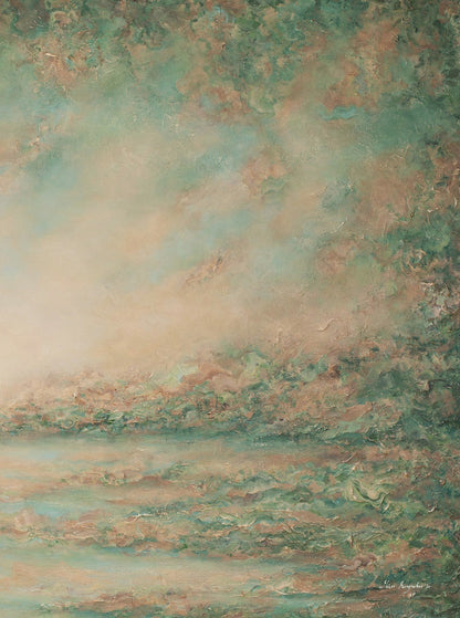 Close-up of the brushwork and canvas texture in Luminance, detail 5 of 6