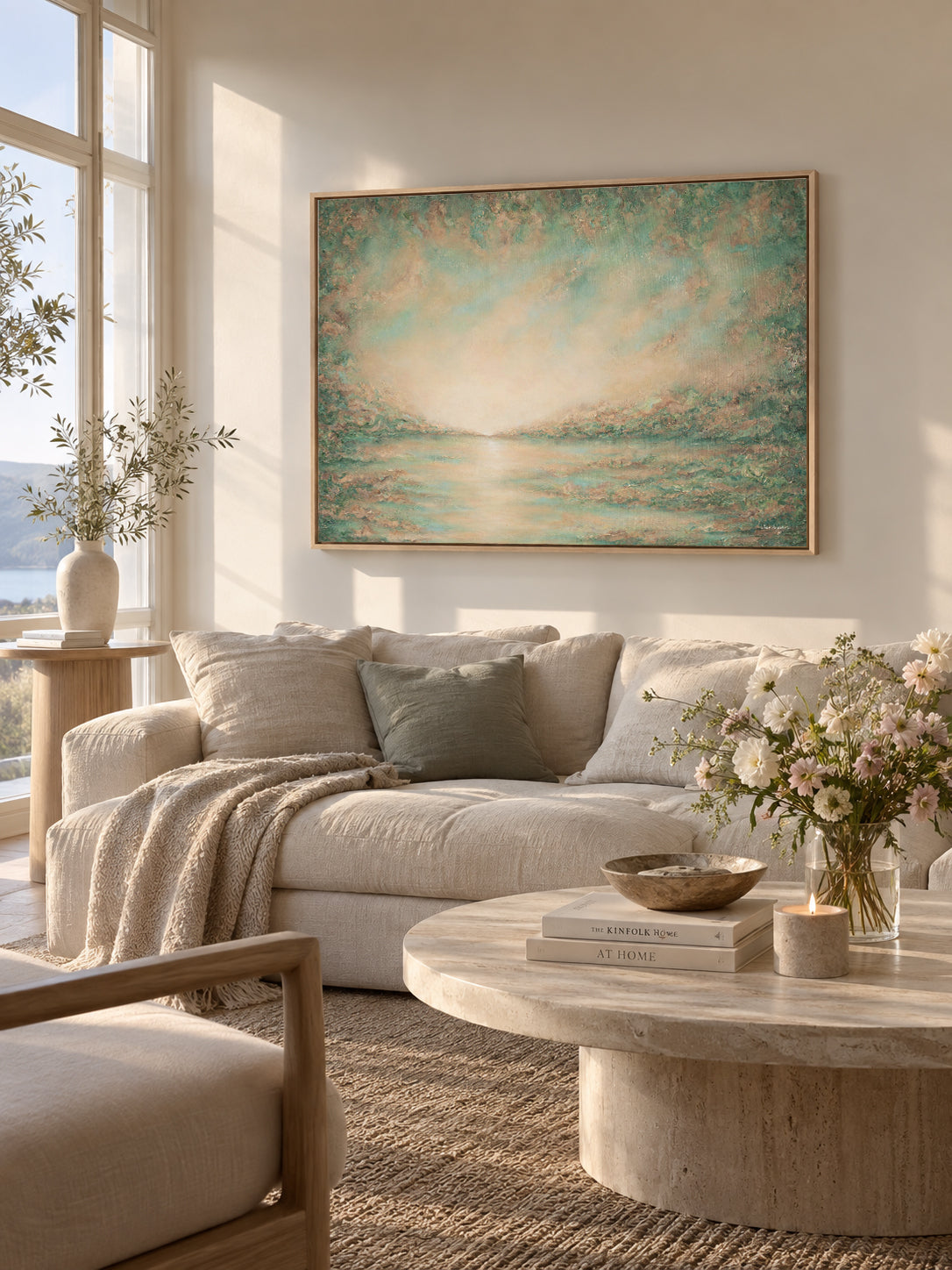 Luminance canvas print by Mari Ringsaker shown framed and hanging on a wall