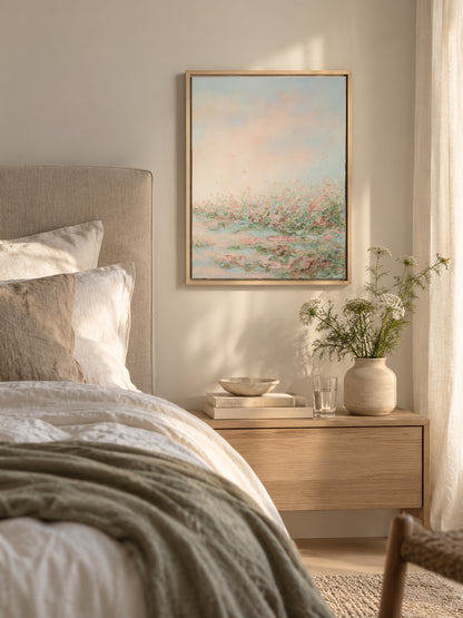Presence II canvas print shown framed and hanging on a wall