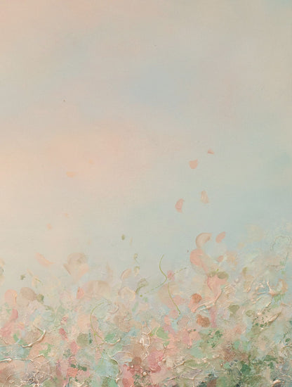 Close-up of the brushwork and canvas texture in Presence II, detail 3 of 4