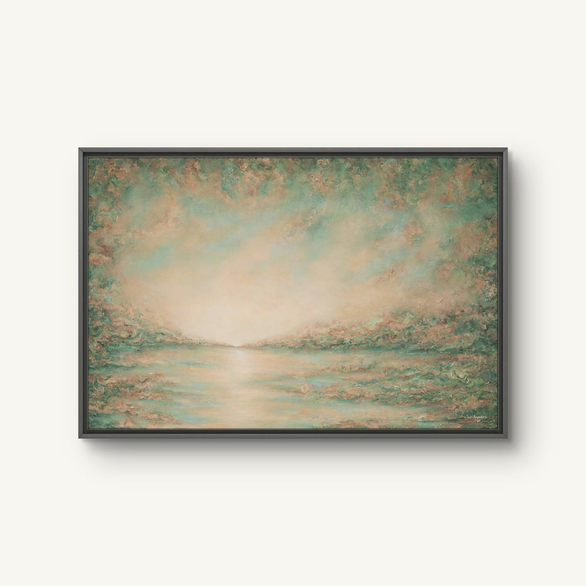 Luminance canvas print in a black floating frame