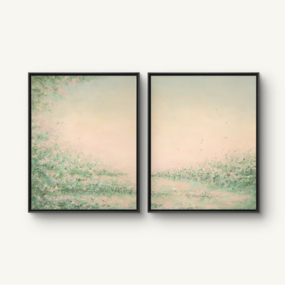 Daydream I and II canvas prints hung together in black floating frames