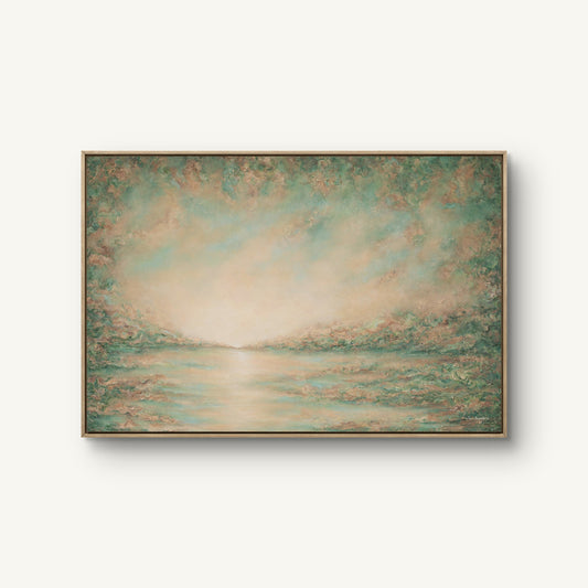 Luminance canvas print in an oak floating frame