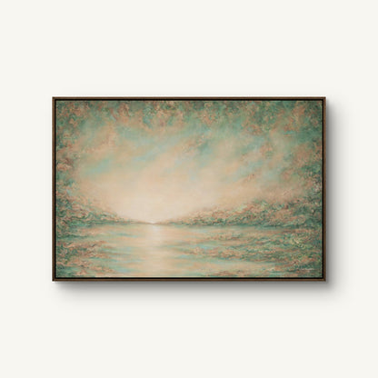 Luminance canvas print in a dark oak floating frame